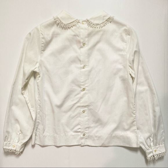 Vintage 60s 70s collared white blouse. - Picture 6 of 11